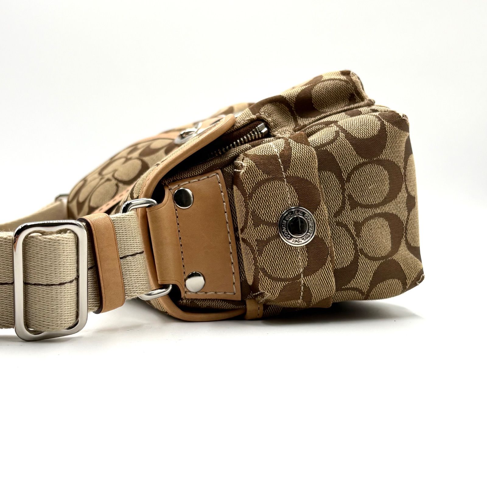 極美品○COACH コーチ ソーホー マルチポケット2way シグネチャー 6835  