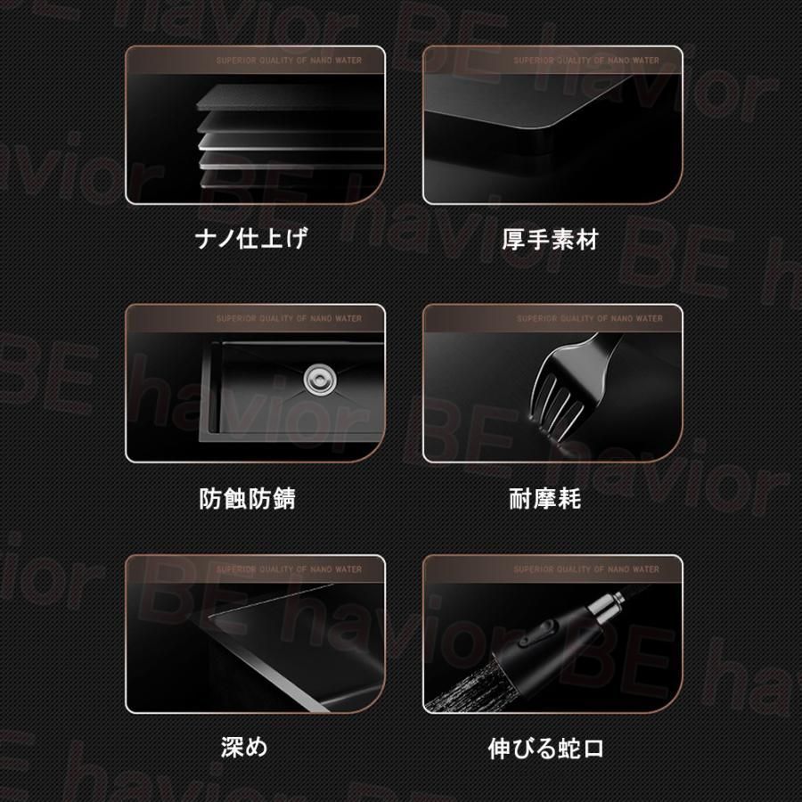 シンク ステンレス キッチン台 大判 DIY SUS304 ステンレス製 ナノコーティング 黒色 油対策 防錆 防蝕 耐摩耗 手入れやすい 厚手 台所 ゴ