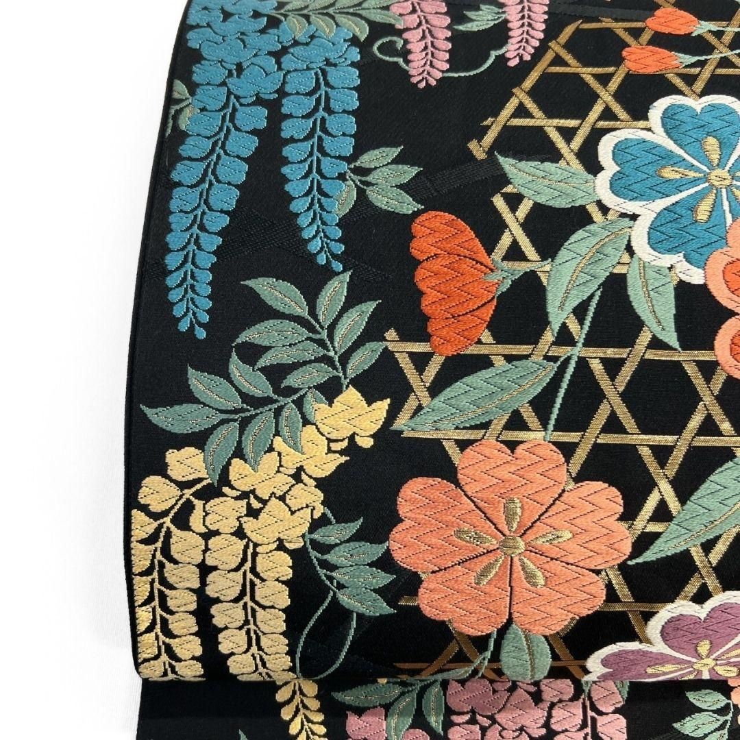 唐織 籠目 藤の花 花模様 袋帯 着物 035a p - メルカリ