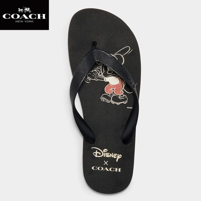 新品未使用！ 24cm  DISNEY×COACH BEACH SANDAL ZAK FLIP FLOP WITH SPORT コーチ ビーチサンダル ザック フリップ フロップ ミッキーマウス  G5271 BLK (9882)