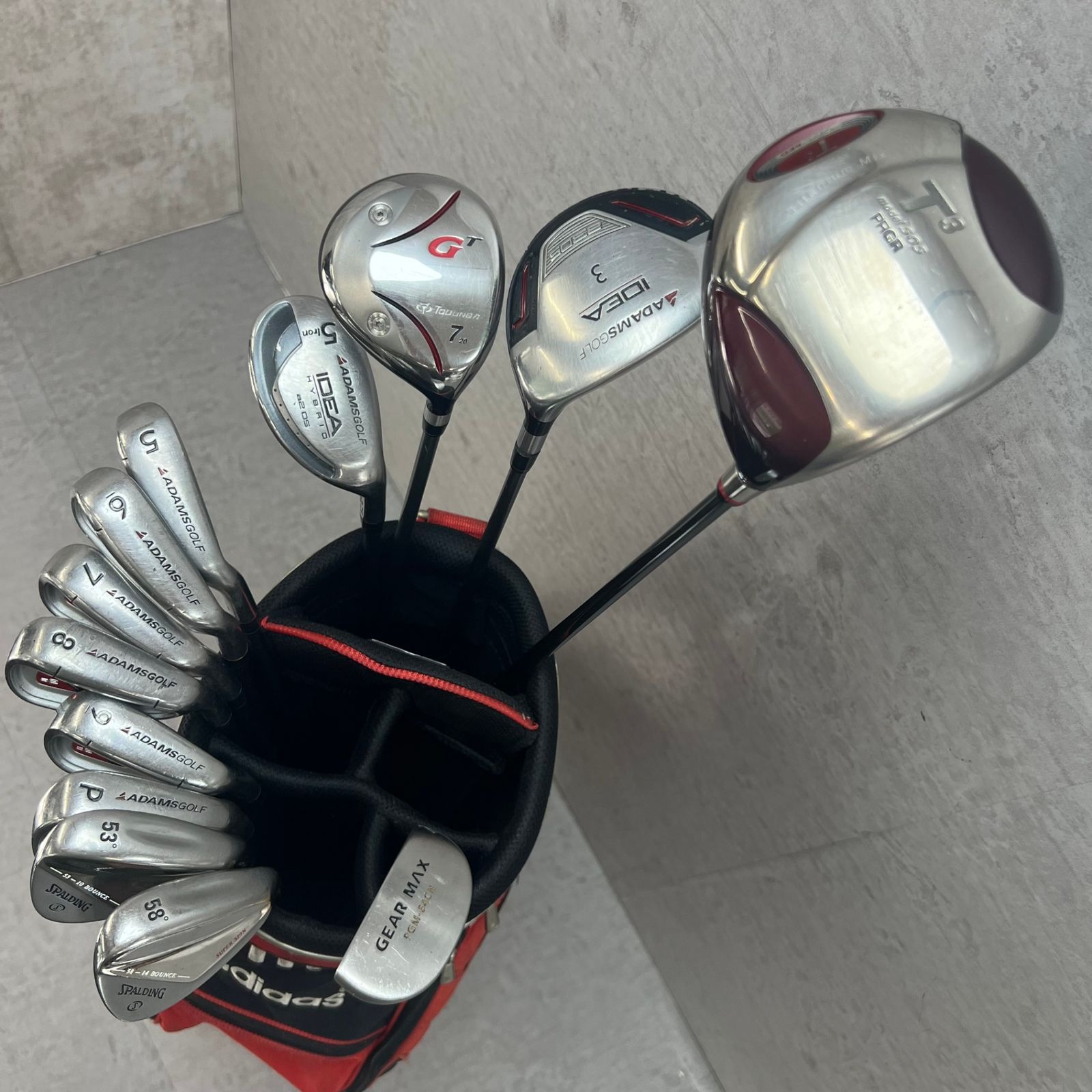PRGR - PRGR　プロギア　adidas　アディダス　メンズゴルフ13本セット　カーボン　右利き用　キャディバッグ　初心者おすすめ　入門用 PRGR プロギア adidas アディダス メンズゴルフ13本セット