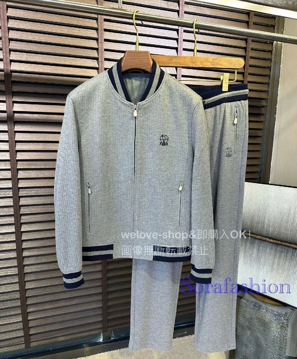 ブルネロ クチネリ BRUNELLO CUCINELLI メンズセットアップ 上下2点セット グレー 48-56サイズ選択可能 ジップアップ ブルゾン スウェットパンツ  スポーツ - メルカリ