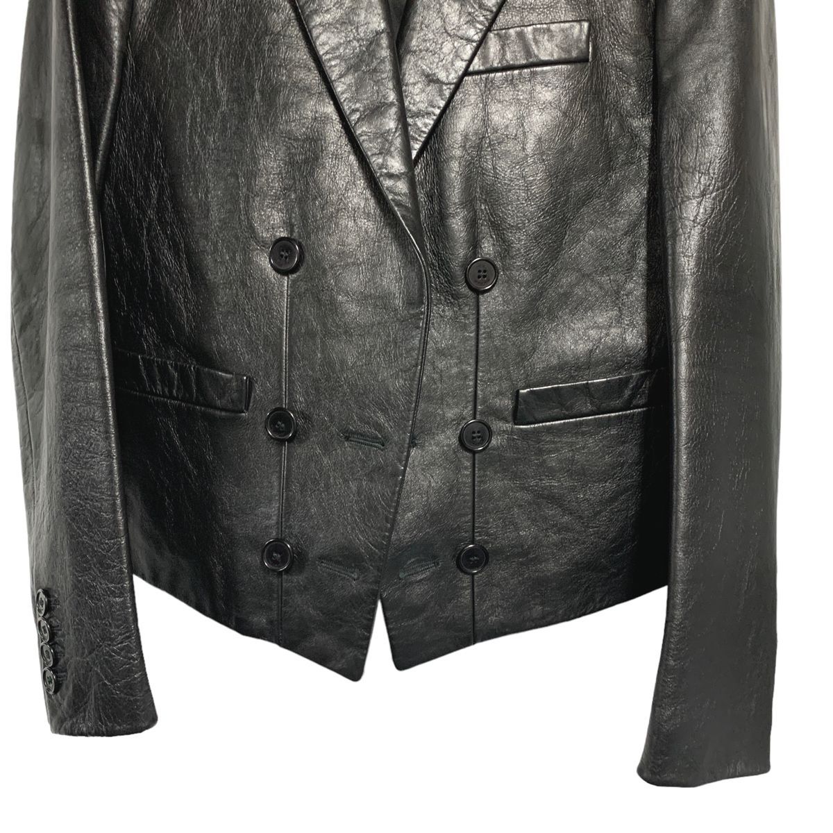 中古】 Saint Laurent サンローラン レザー ダブル ジャケット 中古】 Saint Laurent サンローラン レザー ダブル ジャケット