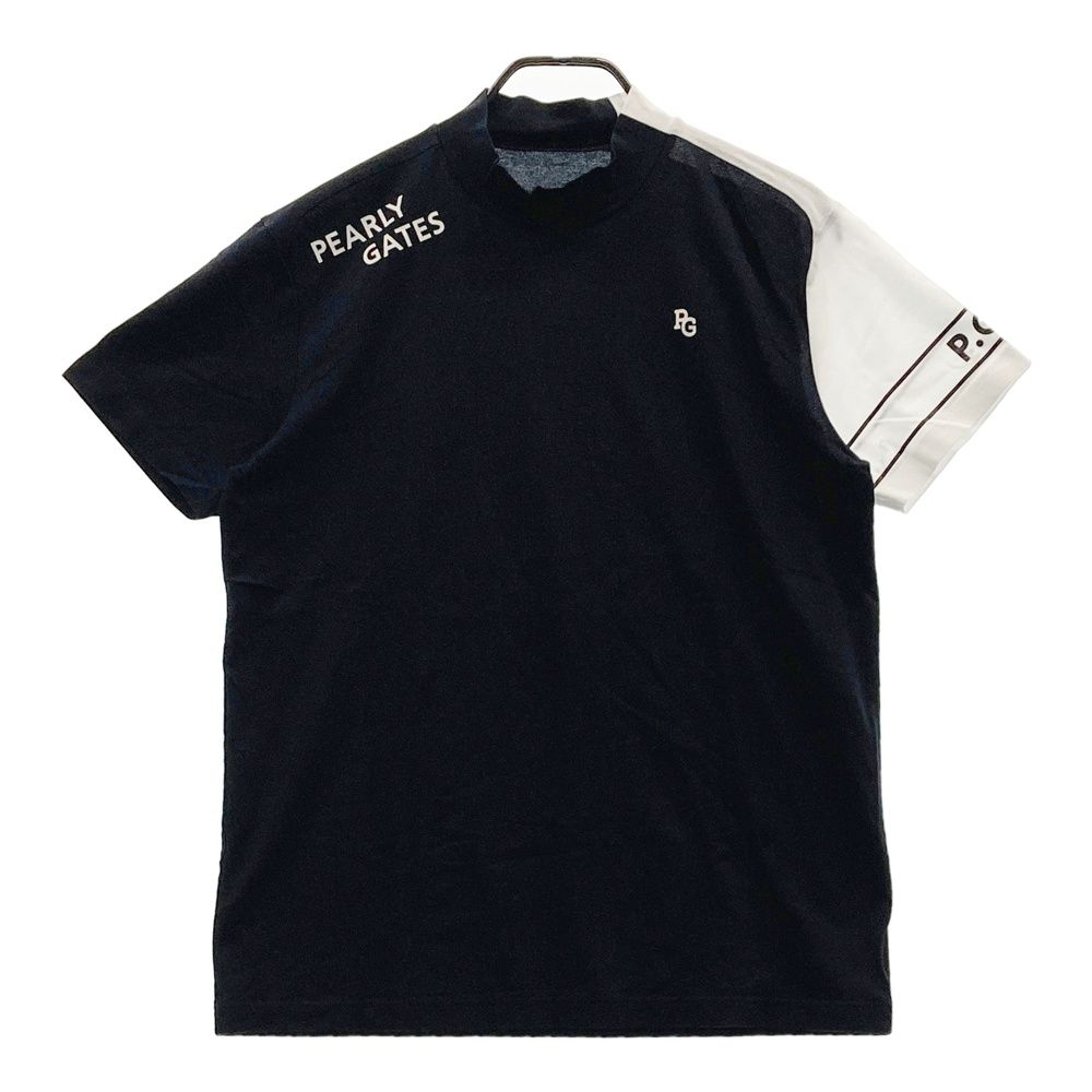 サイズ：6 PEARLY GATES パーリーゲイツ 2023年モデル ハイネック 半袖Tシャツ  ブラック系 [240101482662] ゴルフウェア メンズ ストスト サイズ：6 PEARLY GATES パーリーゲイツ 2023年モデル