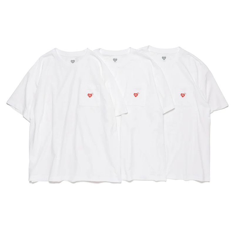 新品】HUMAN MADE Tシャツ 3枚パック ポケット付き ヒューマンメイド 3
