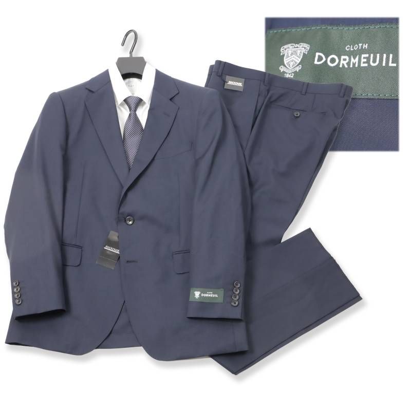 新品♡DORMEUI 英国生地ドーメル 定番無地ビジネススーツ オンワード