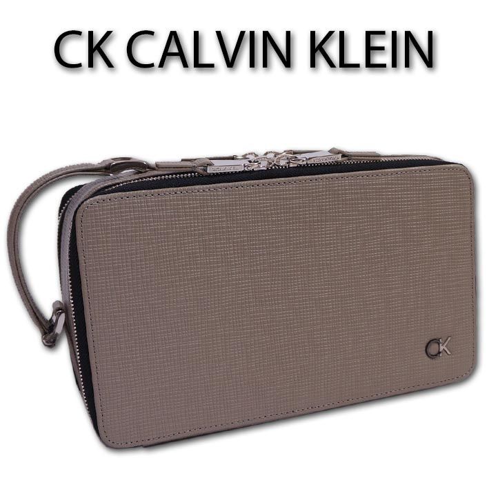 CKカルバンクライン CK CALVIN KLEIN 牛革 ダブルファスナー ポーチ メンズ トープ セカンドバッグ クラッチバッグ  定価29,700円 レザー 冠婚葬祭 結婚式 - メルカリ