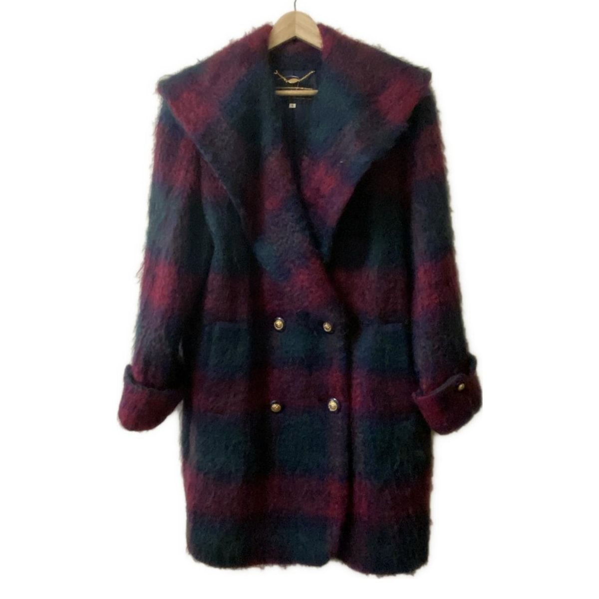 Leilian レリアン コート サイズ9 M レディース - ピンク×ダークネイビー×ダークグリーン 長袖 冬 秋