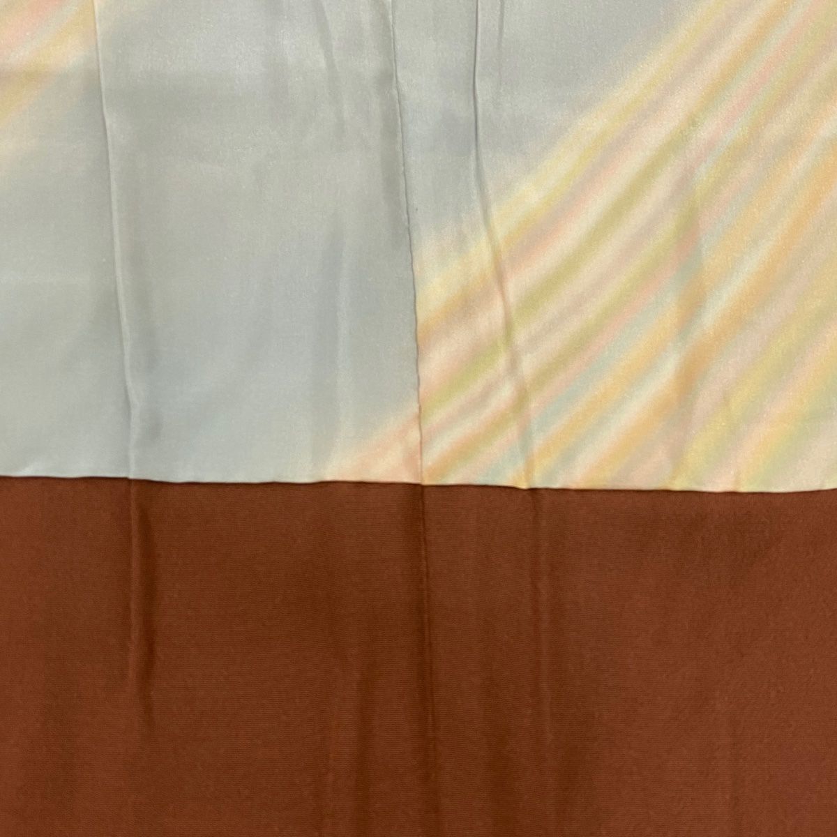 道中着 身丈89.5cm 裄丈61.5cm S 伊と幸 和装コート 梅 地紋 赤茶 正絹  