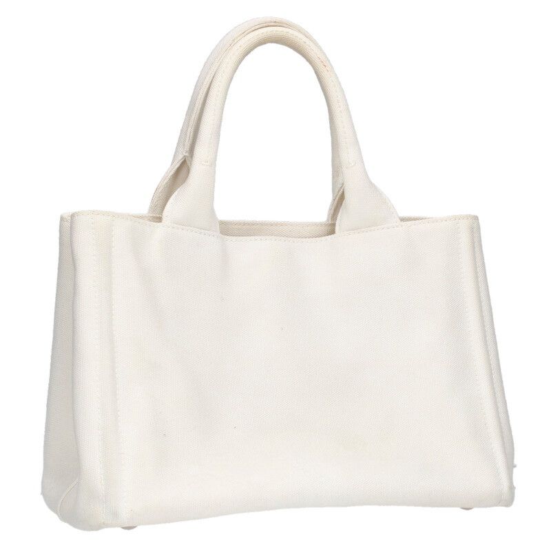【PRADA 】大容量トートバッグ キャンバス オーストリッチ 三角ロゴ　汽車 org.jpg