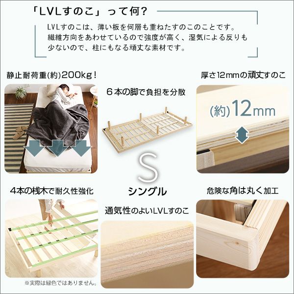 3段階高さ調節脚付きすのこベッド シングル Lilitta-リリッタ- ポケットコイルロールマットレス付きシングル NEXPOTALLINN_EU