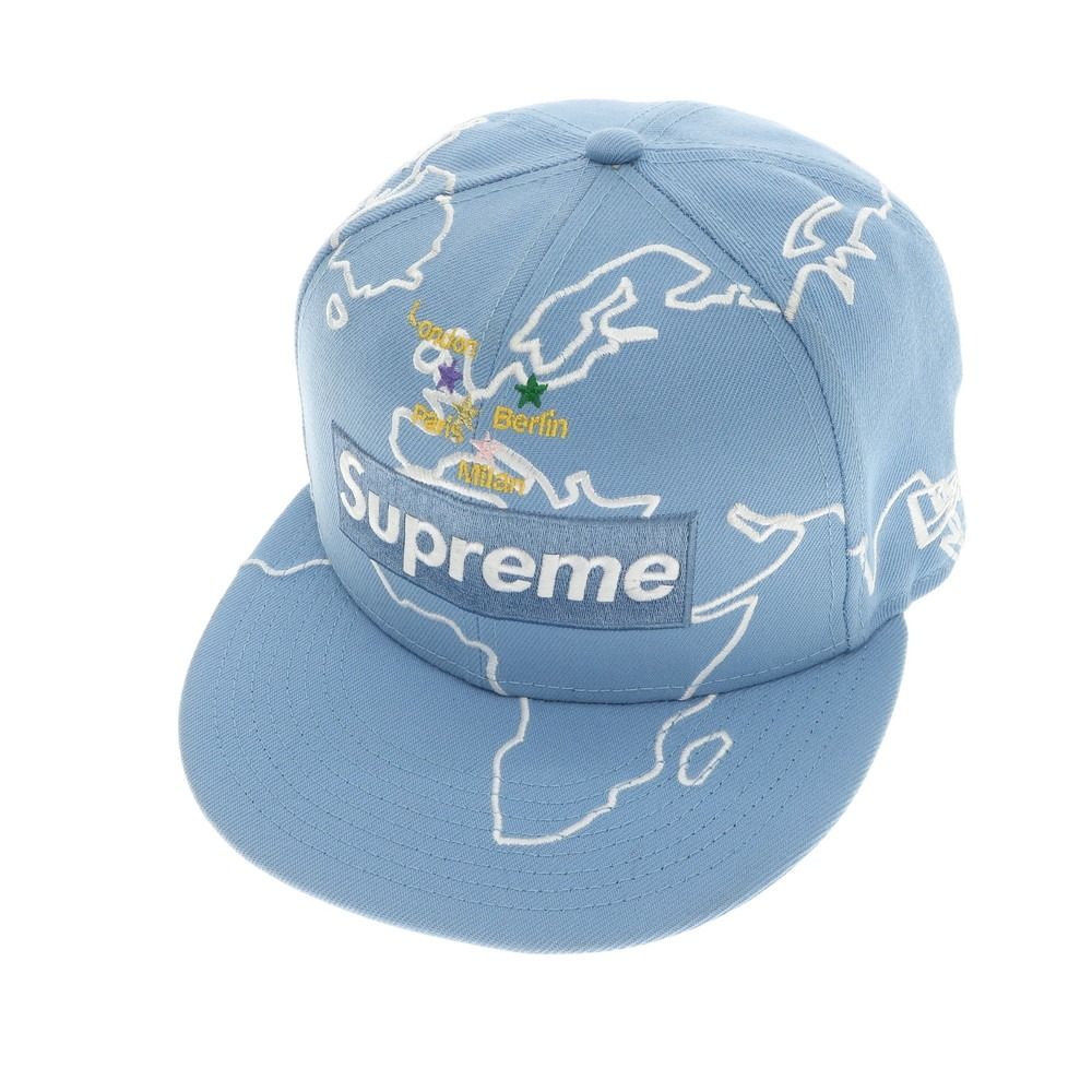 【中古】シュプリーム Supreme 2023年秋冬 Worldwide Box Logo New Era ベースボールキャップ ライトブルーxホワイト【サイズ7.125】【メンズ】