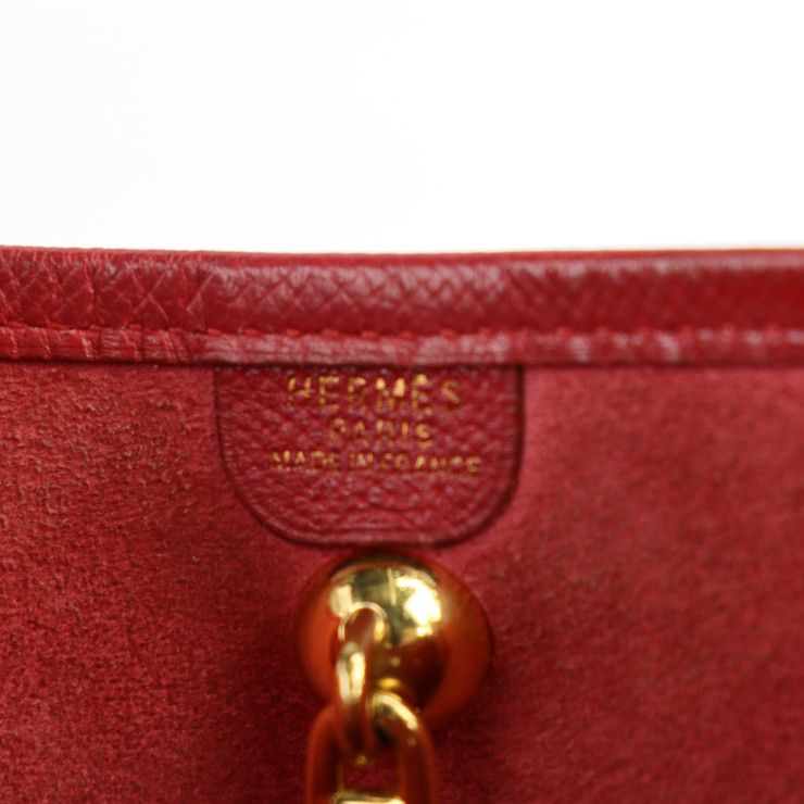 HERMES エルメス ショルダーバッグ クシュベル レッド系 ゴールド金具