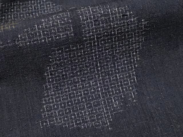 平和屋本店□極上 本場結城紬 重要無形文化財 80亀甲 破れ色紙雲取り文