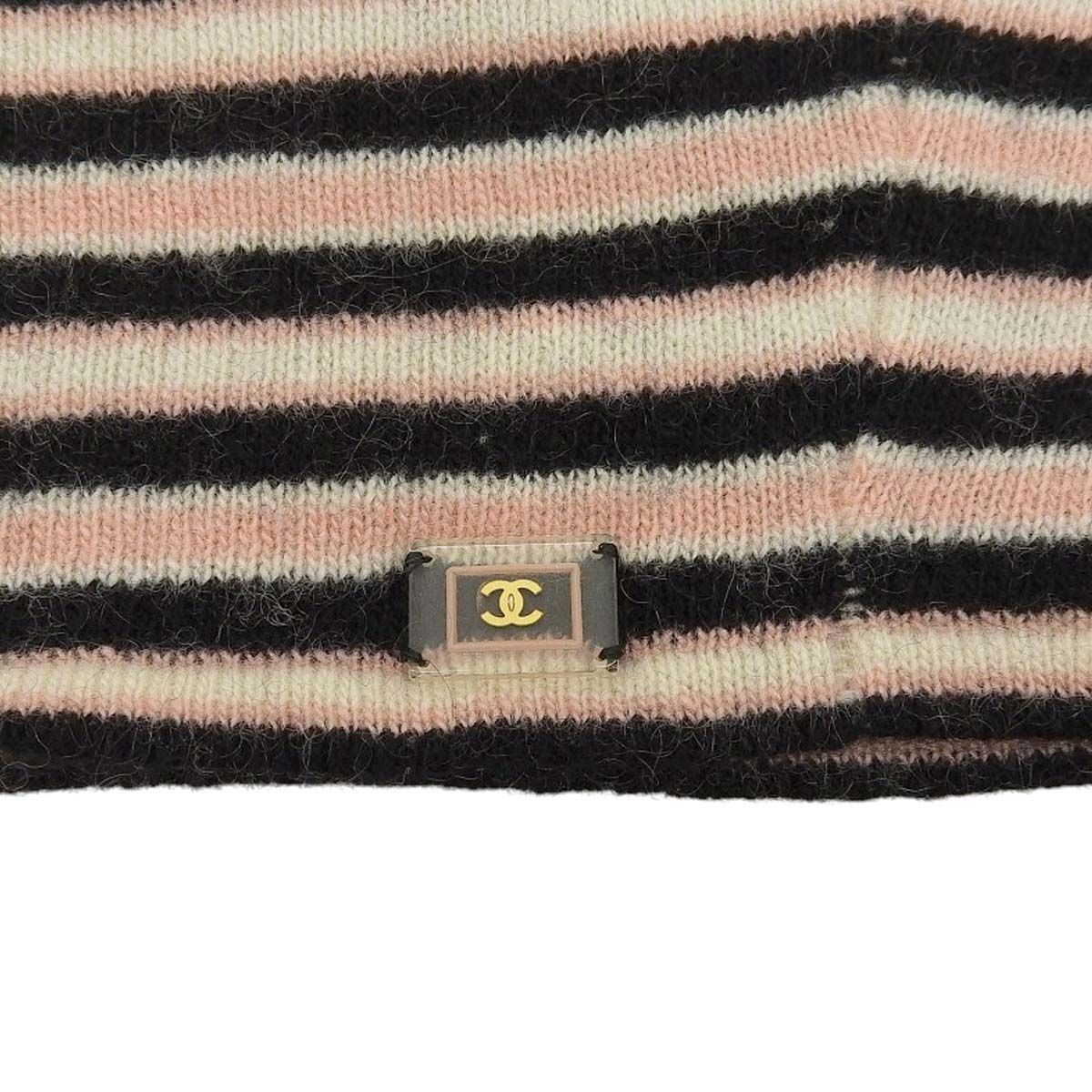 シャネル CHANEL 半袖 ボーダー ニット カシミア ピンク×ブラック 38 レディース 4611 シャネル CHANEL 半袖 ボーダー ニット カシミア ピンク