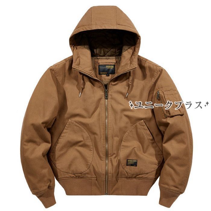 ミリタリージャケット メンズ ブルゾン 中綿入り ジャケット フライトジャケット アウター 秋冬 厚手 ボリュームネック 防寒着 冬 冬服goodplus223