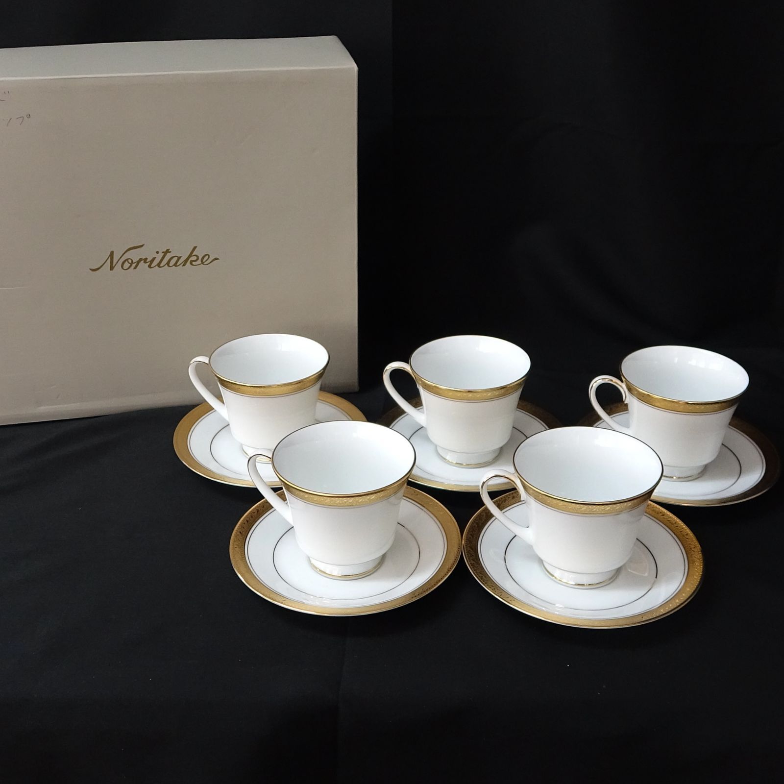 NORITAKE ノリタケ カップ・ソーサー Legendary by Noritake CREST WooD GOLD 4167 5客 - カップ・ ソーサー