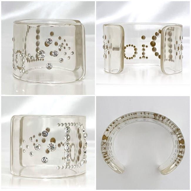 Dior (ディオール）バングル ブレスレット ブルー　クリアー ラインストーン 672b39245f0bf.webp