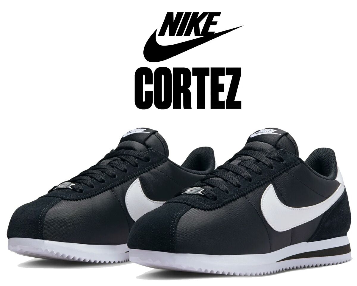 ナイキ コルテッツ ナイロン NIKE CORTEZ black|white dz2795-001 ブラック ホワイト レディース NYLON