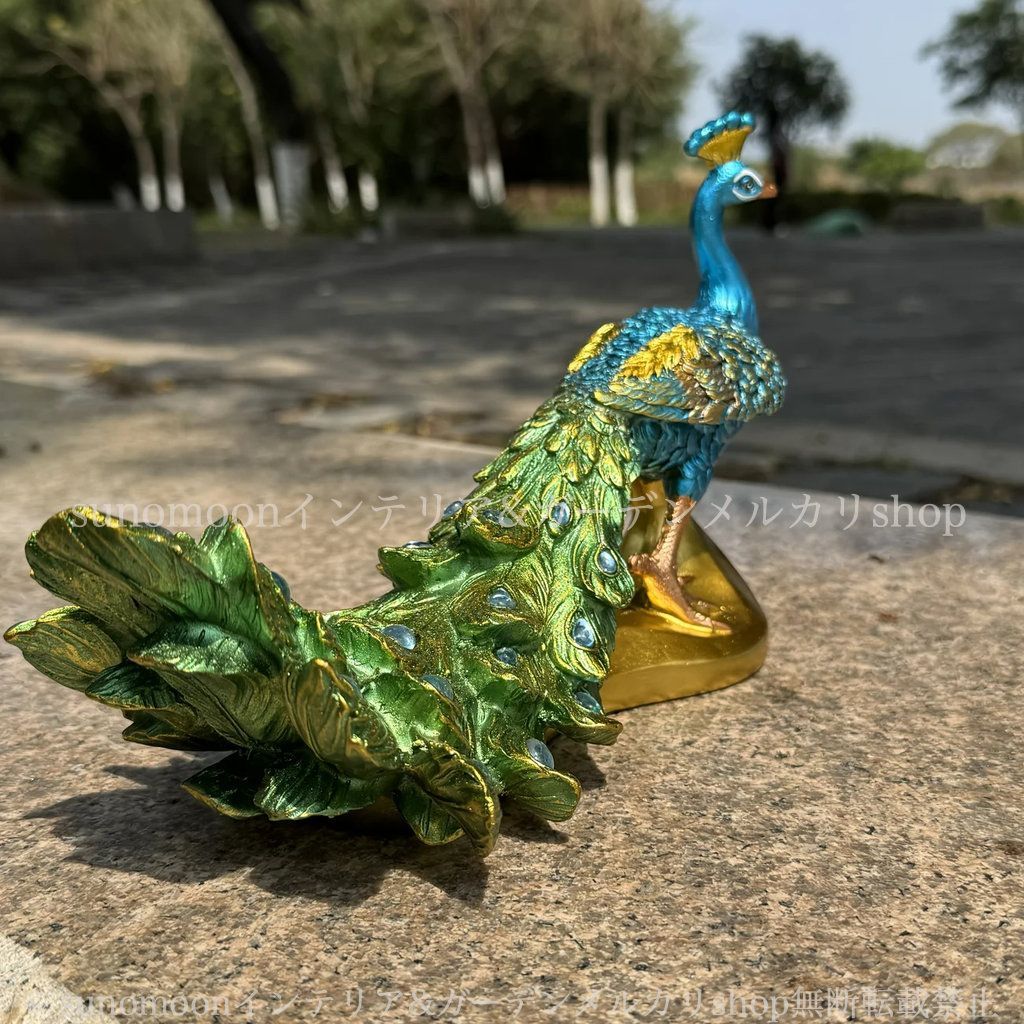 ガーデン 雑貨 動物 鳥 お洒落 ガーデン雑貨 ガーデンオブジェ 美しい アニマル おしゃれ 4-7 クジャク 庭の装飾 かわいい 孔雀 ゴールド インテリア ガーデンインテリア ガーデニング 豪華 ブルー エレガント 置物 STEELWINDOWSANDDOORS_COM