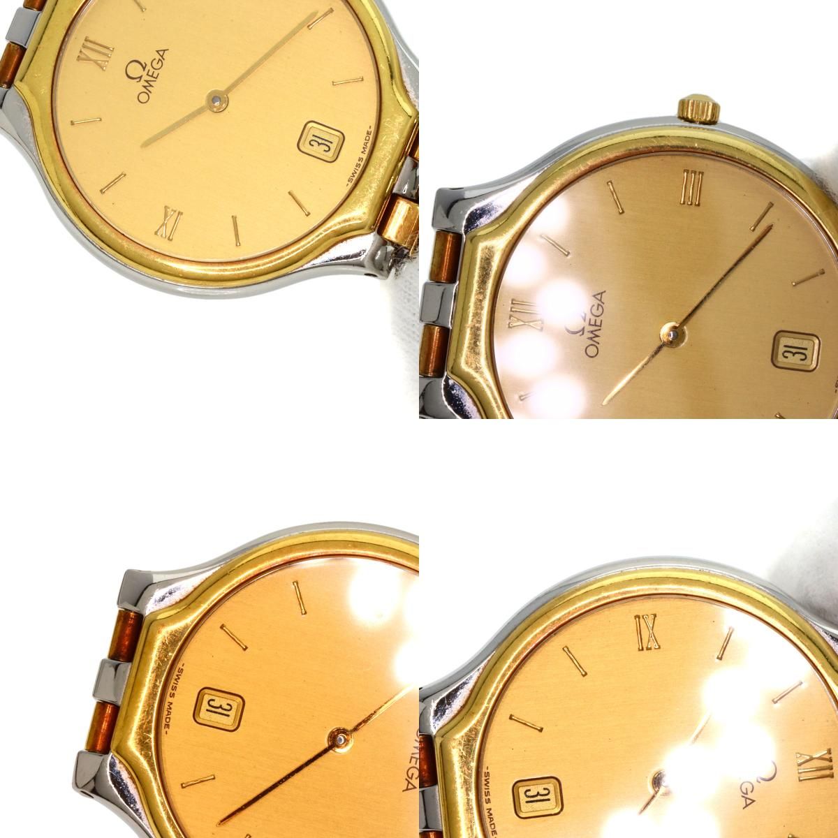 稼働品 OMEGA オメガ DeVille デビル クォーツ 腕時計 ゴールド文字盤