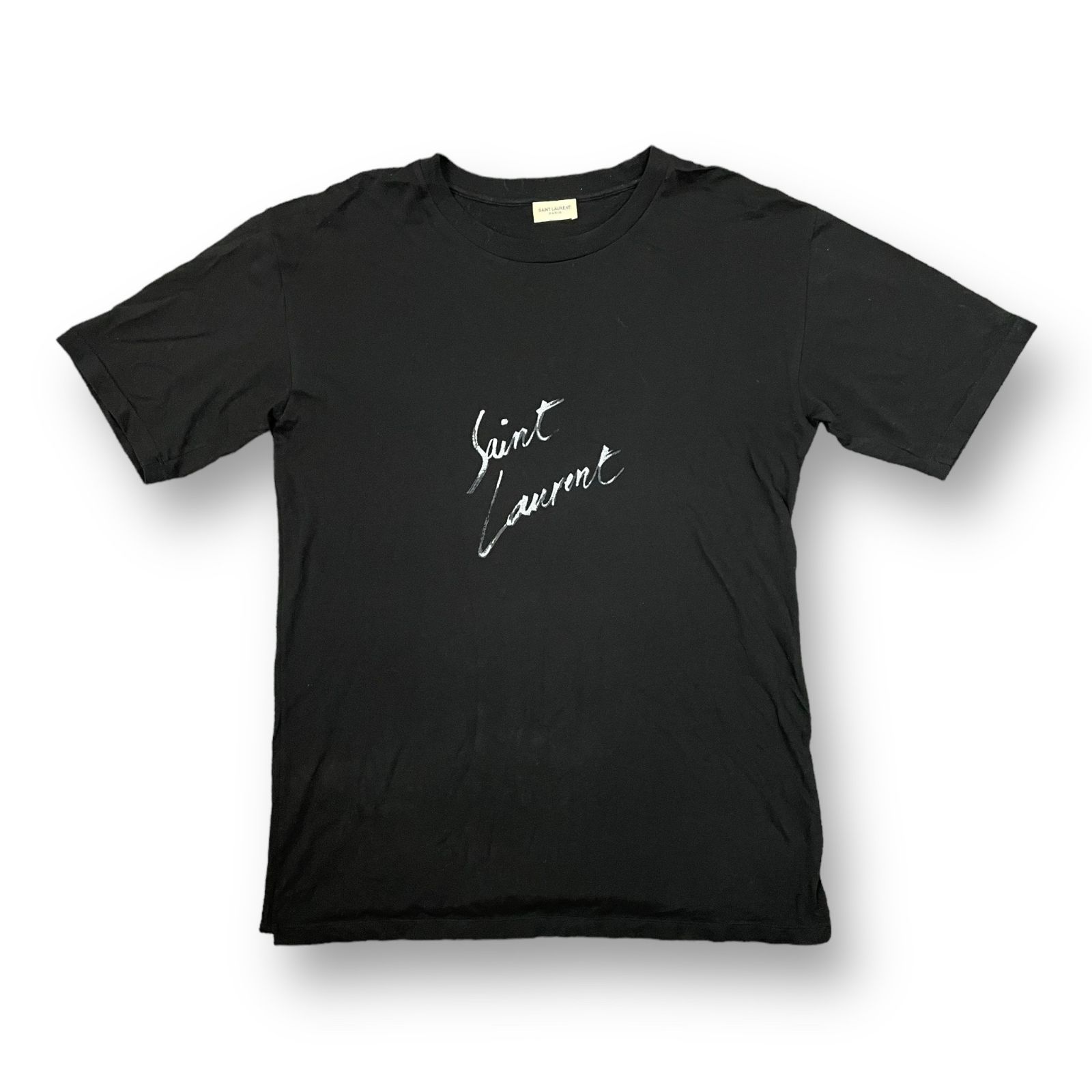 国内正規 SAINT LAURENT ロゴ プリント クルーネック Tシャツ サン 