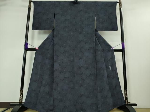 平和屋本店■極上　重要無形文化財　人間国宝　中村勇二郎　江戸小紋　単衣　名物裂花文　鬼しぼ縮緬　逸品　DZAA4874kh5 平和屋本店□極上 重要無形文化財 人間国宝 中村勇二郎 江戸小紋 単衣