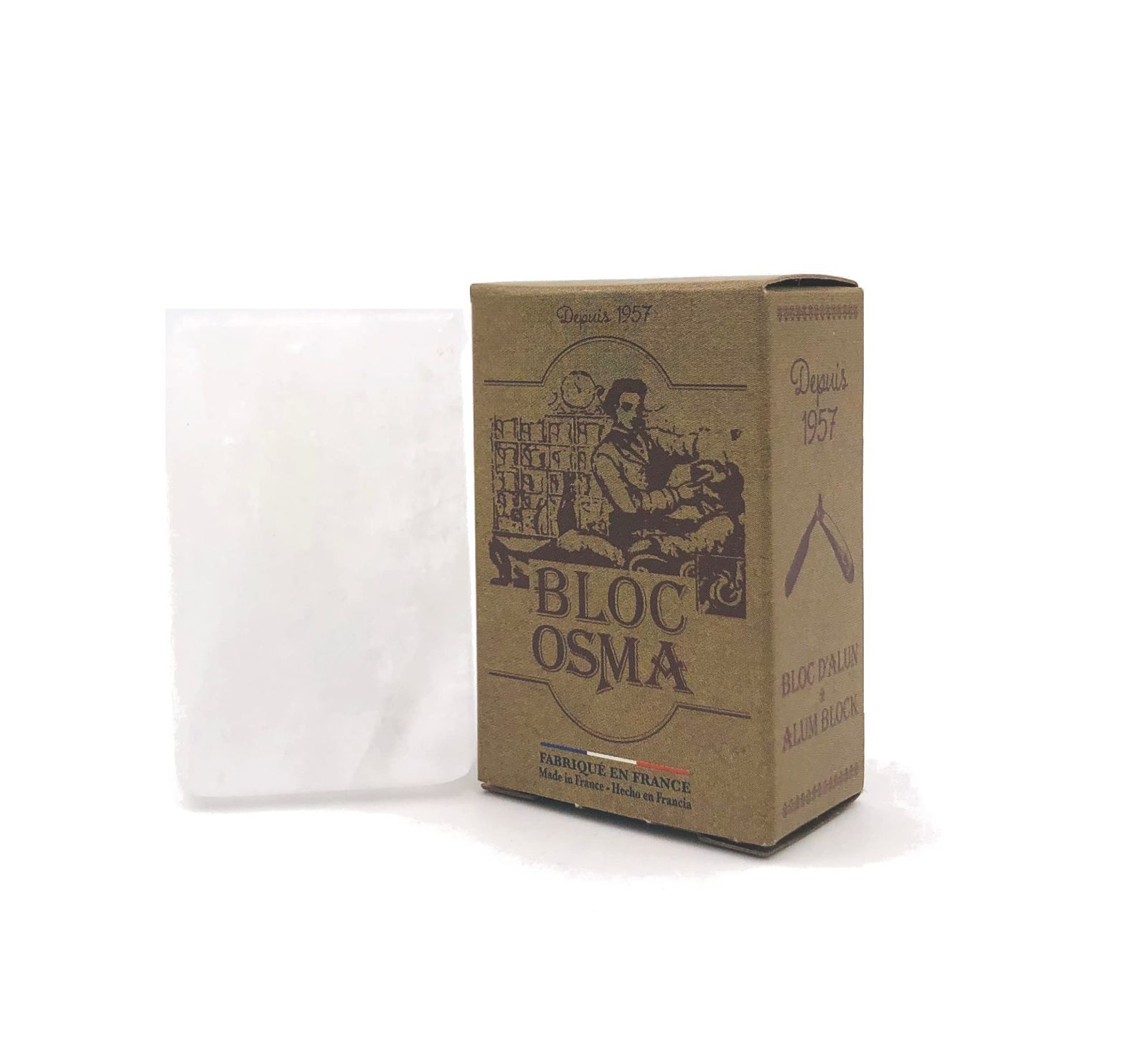 【新着商品】block Alum bloc with Osma original 1個 メーカーロゴステッカー付 sticker 海外ではアフターシェーブの必須美肌具 1 アルムブロック オスマブロック item 【正規品】