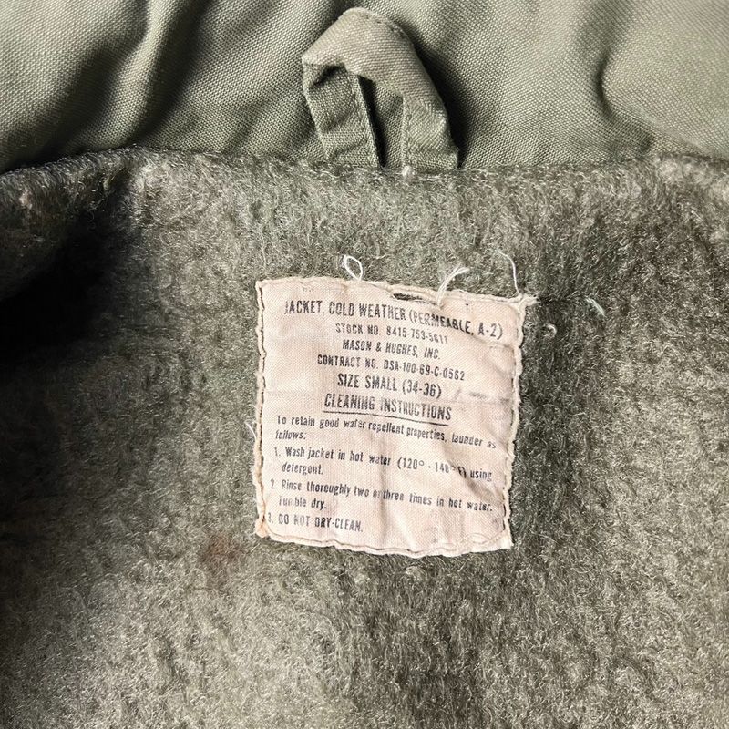 USNロゴ入りオリーブグリーンミリタリージャケット 34