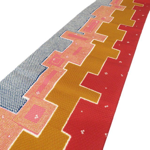 8424円から値引き中 着物 名品 袋帯 よもぎ色 多色 花唐草 華文 金糸 箔 六通 正絹 礼装用 振袖用 [ 東レシルック 糸使用 洗える 袋帯 ] 織