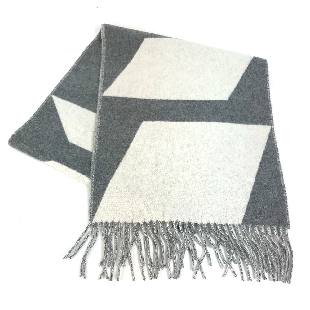 HERMES エルメス マフラー カザック・オプティック カシミヤ