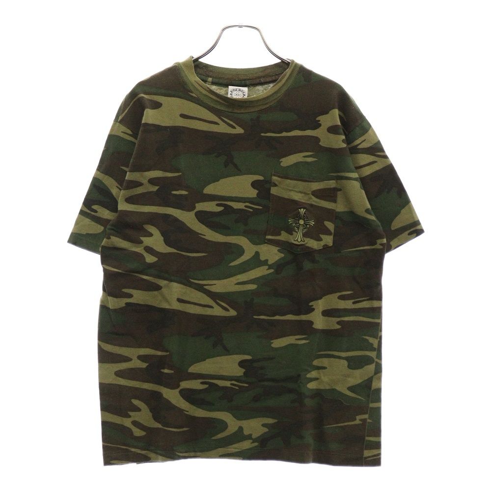 CHROME HEARTS (クロムハーツ) S/S Tee 刺繍 ロゴ カモフラージュ 半袖カットソー Tシャツ カーキ
