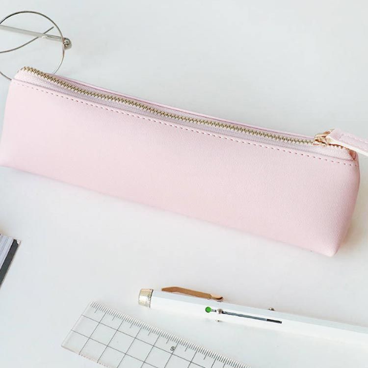 スリム シンプル レザー 筆箱 ポーチ ビジネス 韓国 高校 ペン