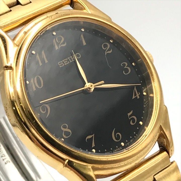 【新品電池】 SEIKO セイコー メンズ 腕時計 ゴールド V701-1920 SEIKO セイコー V701-1920 クォーツ 腕時計ヴィンテージ