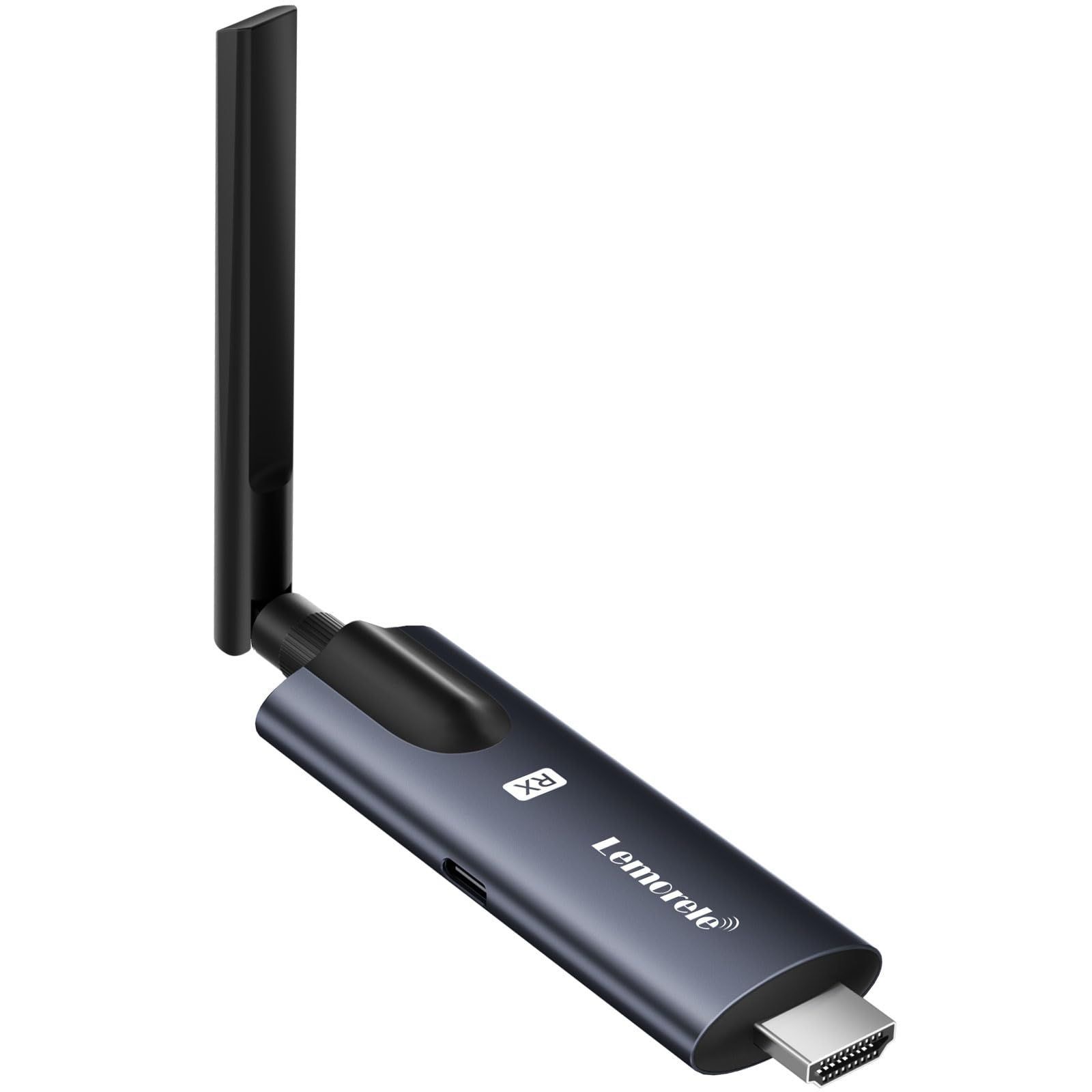Lemorele ワイヤレス hdmi 受信機 HDMI ワイヤレス レシーバー 収納に便利 1080P 5Ghz WIFI-設定不要 映像音声同期出力 ダークグレ アルミニウム合金 単独的に使えません 日本語説明書 日本技適認証取得 R1000 R1010