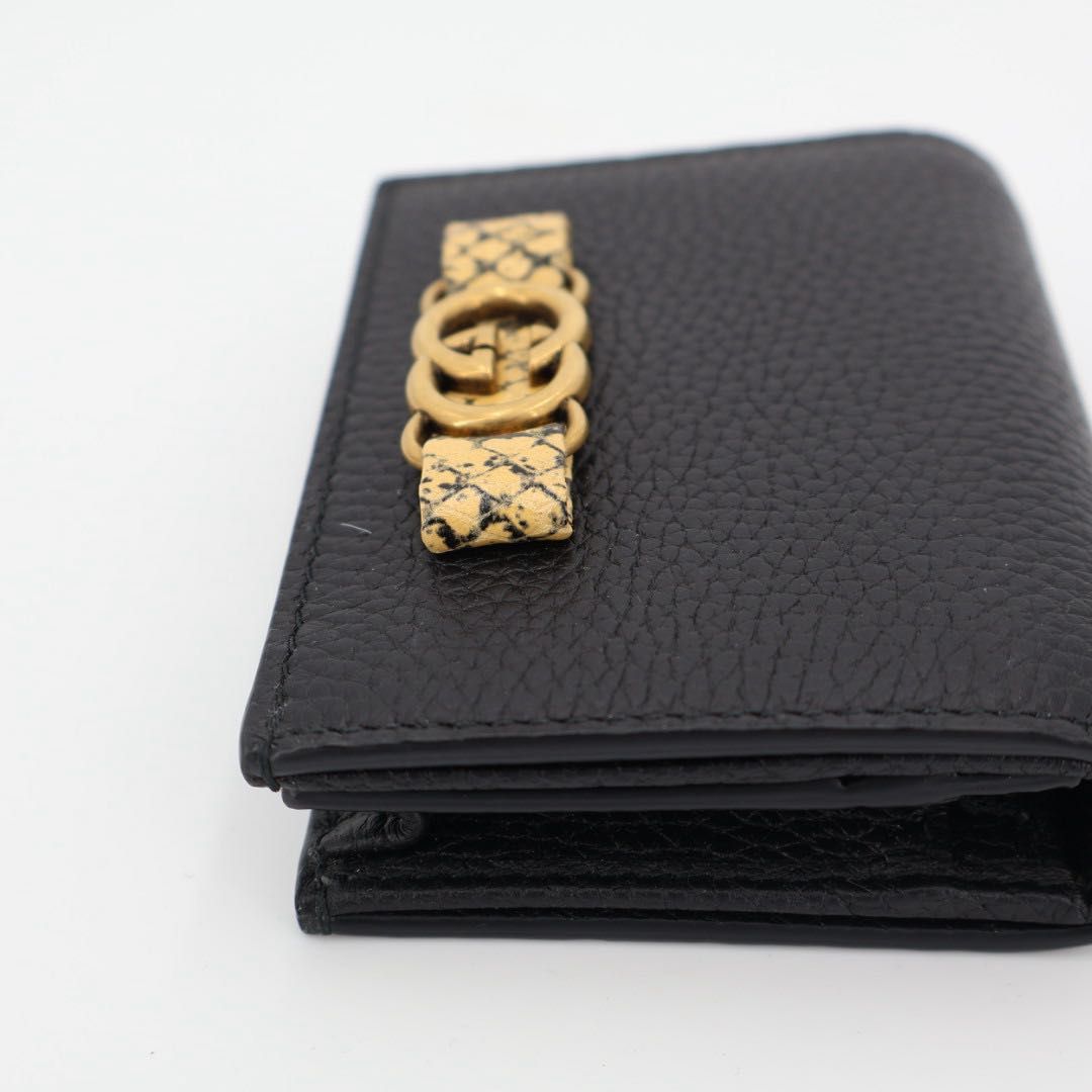 GUCCI グッチ 746059 インターロッキングG 二つ折り財布（小銭入れあり） レザー パイソン レディース [中古] GUCCI - GUCCI グッチ 746059 インターロッキングG 二つ折り財布（小銭