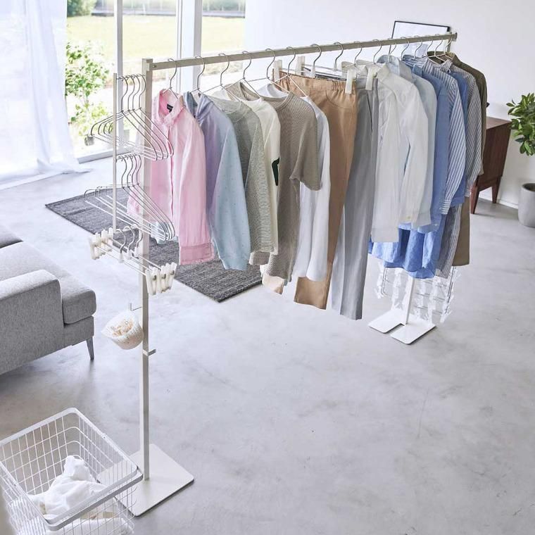 ♥折り畳み室内物干し タワー ホワイト ブラック | 洗濯物 室内干し 部屋干し 室内用 物干し