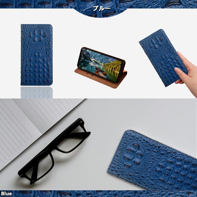 CA8104] 京セラ au rafre KYV40 ケース 手帳型 本革 鰐柄 ワニ Caiman