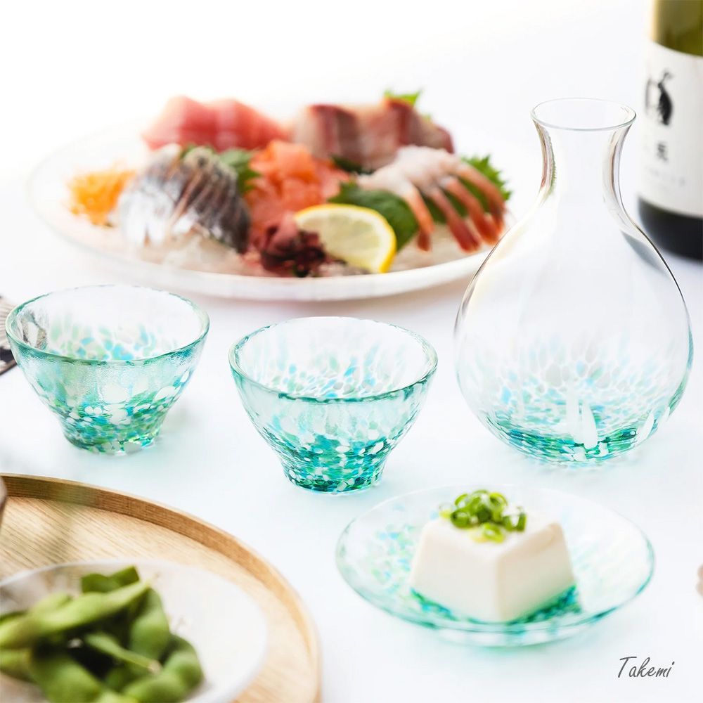 津軽びいどろ みずばしょう 水芭蕉 酒器セット（ 徳利1個