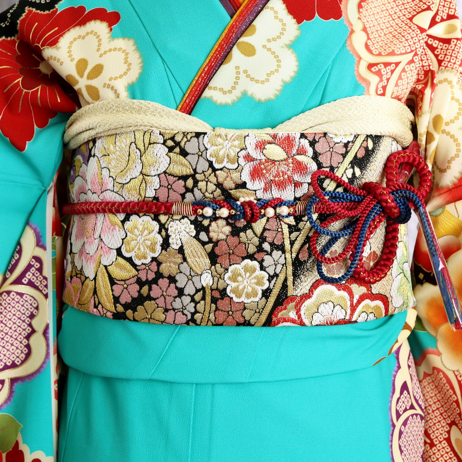 【美おり】振袖 正絹 振袖フルセット 7点セット 成人式 レトロモダン 市松 58403fa06bc44f4134fa59353ab71a