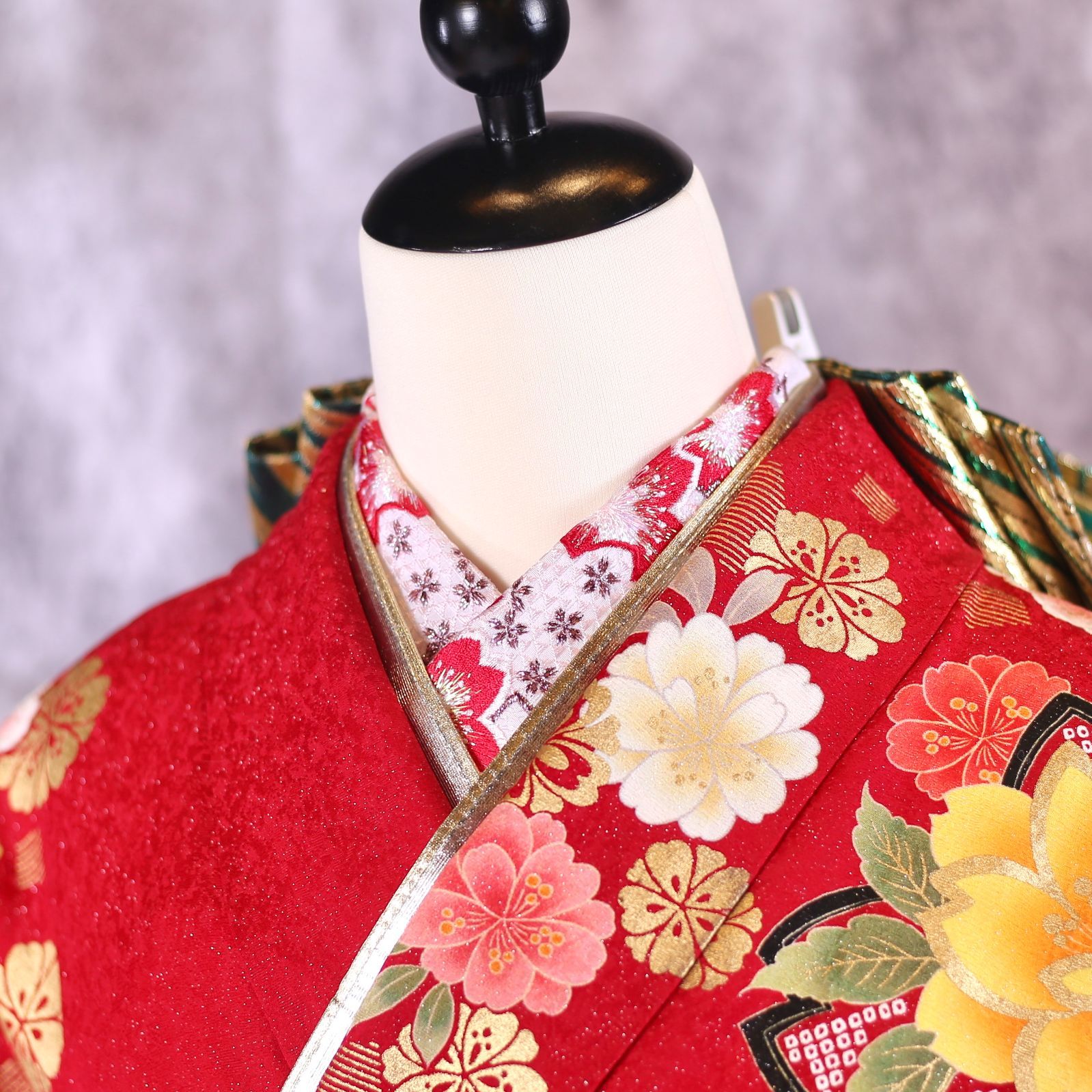 振袖フルセット 振袖セット 振袖 Lサイズ 中古 赤×新古典 美品 成人式