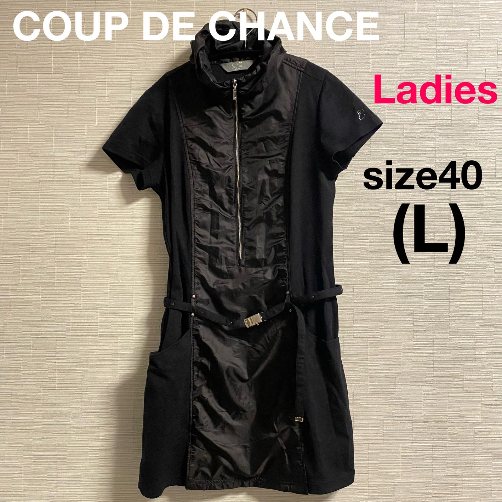 COUP DE CHANCE クードシャンス 半袖ベルト付きワンピース レディース L ゴルフウェア