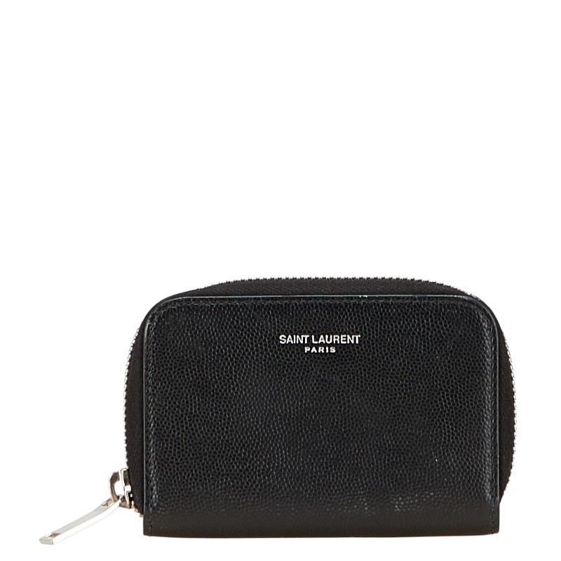 サンローラン ラウンドファスナー コインケース 小銭入れ 506522 ブラック レザー レディース SAINT LAURENT 1-0231645