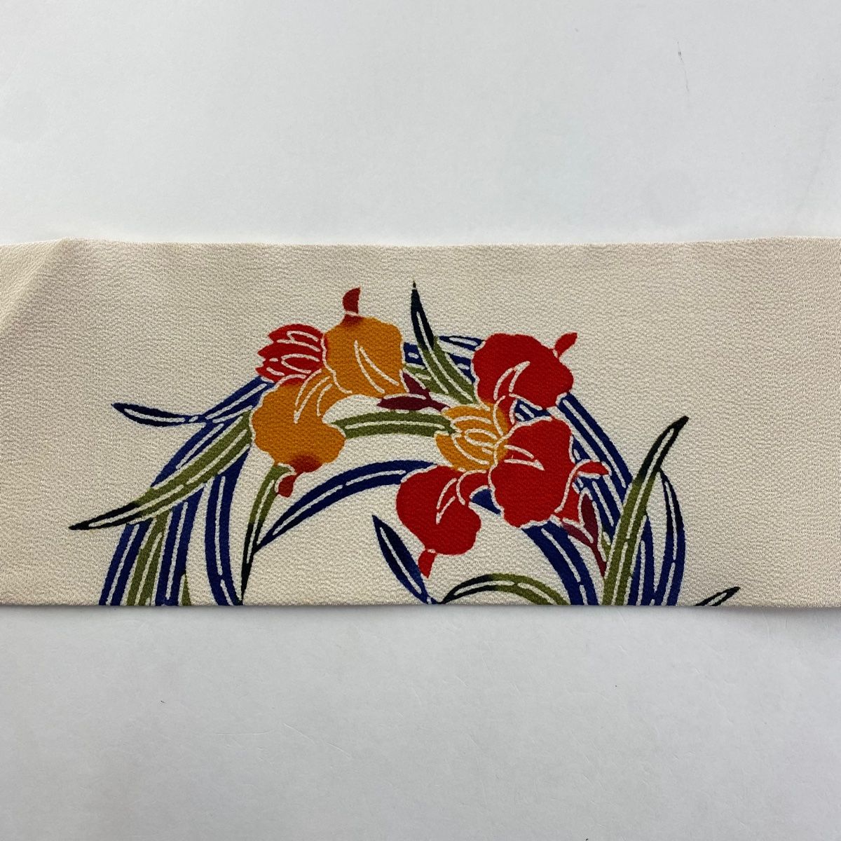 栗山吉三郎縮緬帯 平和屋本店□極上 和染紅型 栗山紅型 栗山吉三郎