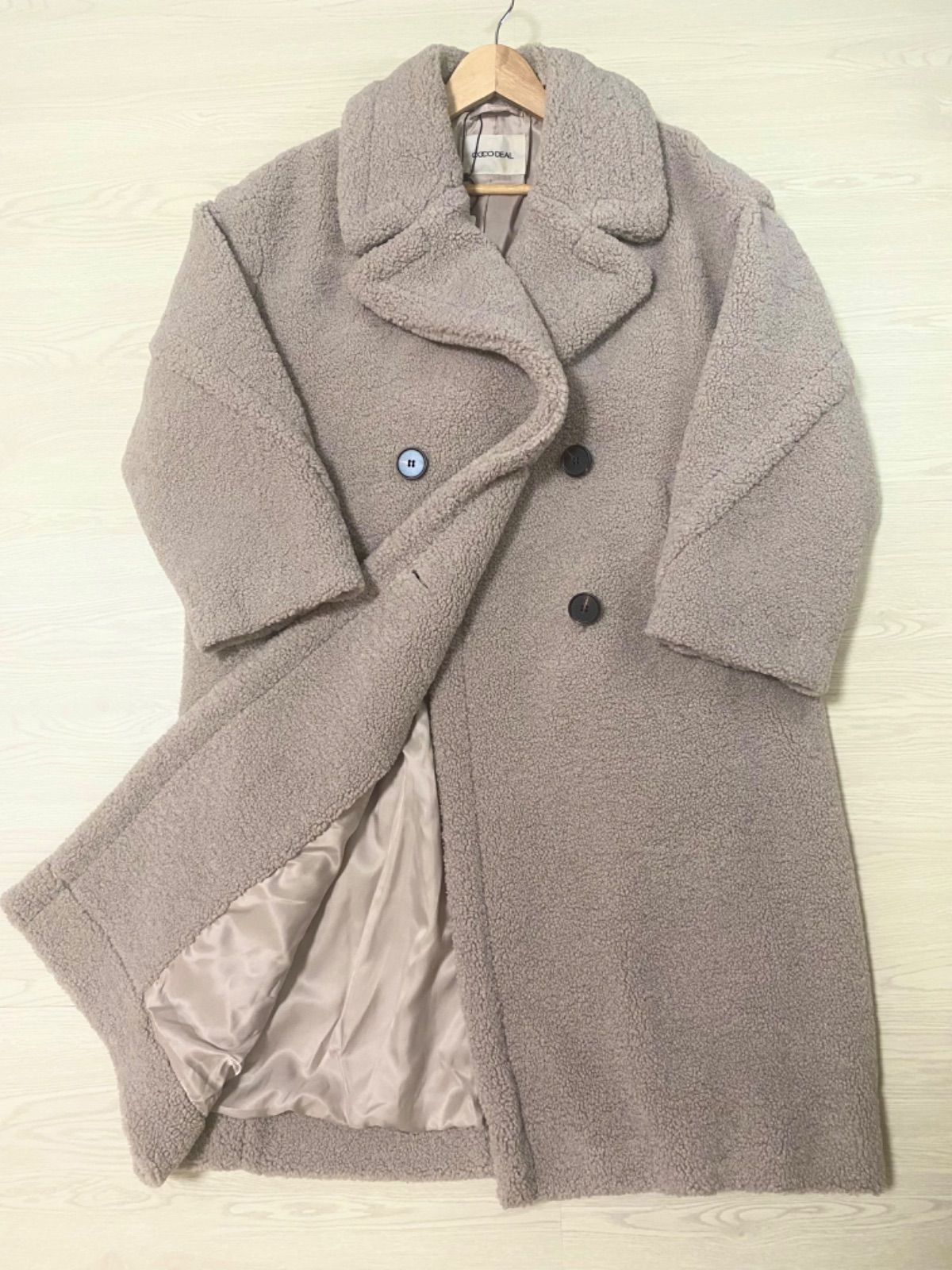 COCODEAL ココディール ボアコート ベージュ　テディベア　ロング　美品 COCODEAL ココディール ボアコート ベージュテディベアロング美品