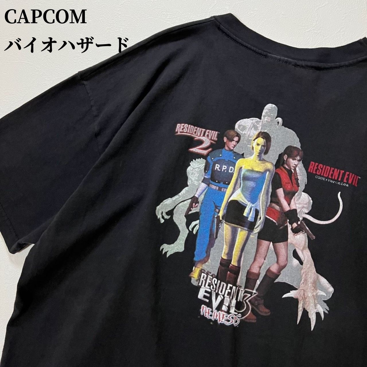 USA CAPCOM バイオハザード 両面プリント ゲーム Tシャツ ブラック XL 