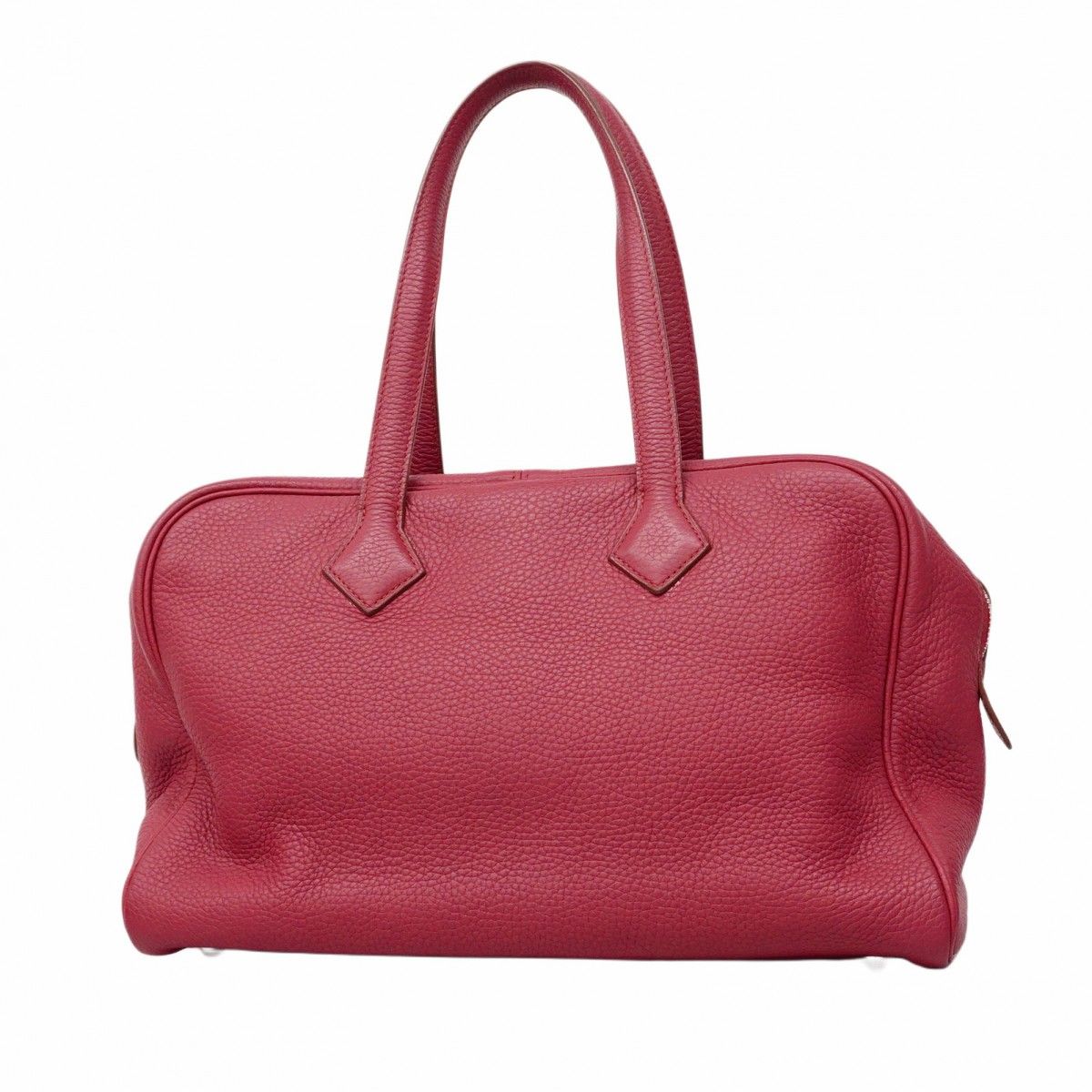 5mc2943 エルメス ボストンバッグ ヴィクトリア35 トリヨンクレマンス ルビー シルバー金具 T刻印 レディース