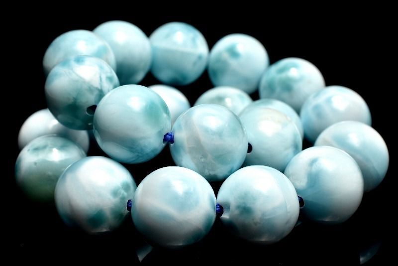 １点物 AA 美しい波模様 ラリマー 9mm ブレスレット パワーストーン 天然石 _MA8805 WWW_NOITHATQUANGTHANH_NET