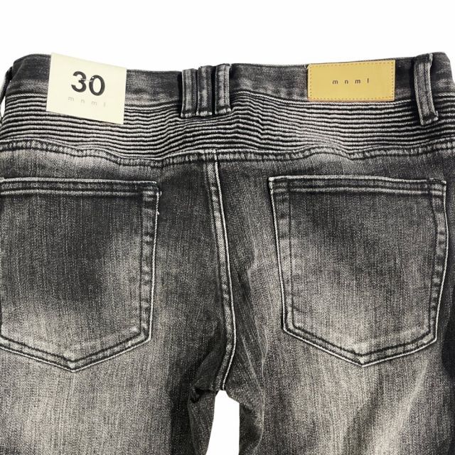 【送料無料】mnml M14 バイカー スキニー デニム パンツ ブラック STRETCH DENIM BLACK ミニマル