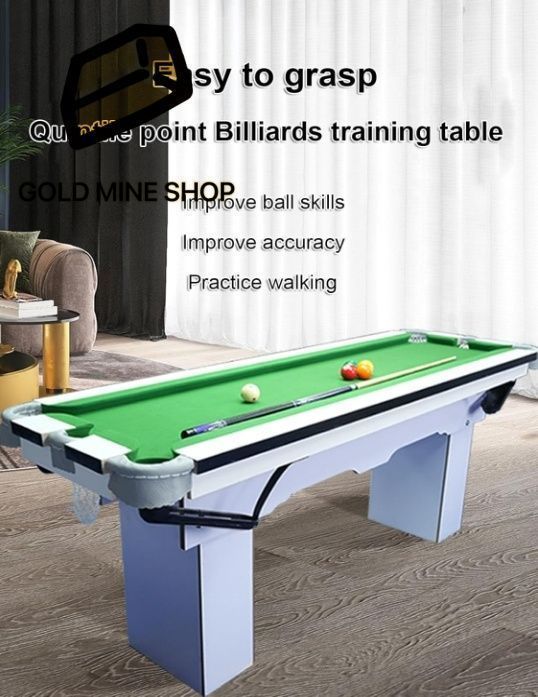 ポータブルビリヤードテーブル7フィート 小型ビリヤードトレーニングテーブル スヌーカークインタイルポイント練習テーブル 家庭用ゲームルーム用 Color White Size 2.13x0.7m 7x2.29ft